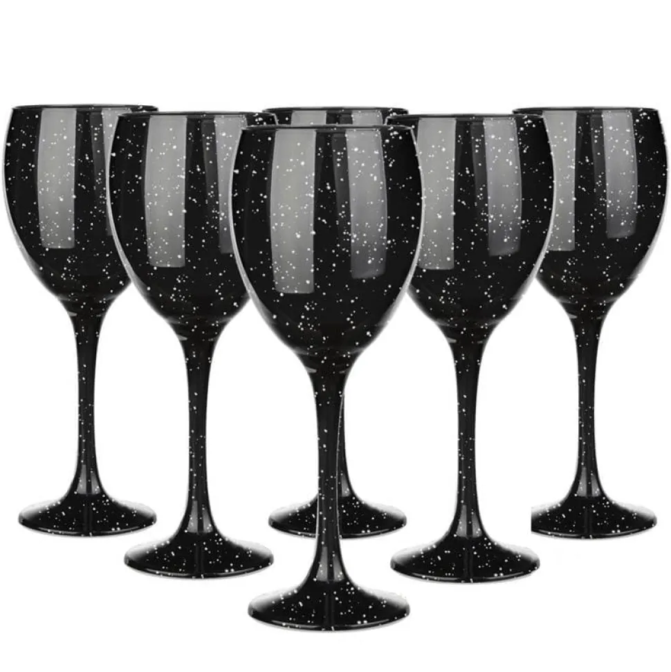 Czarne kieliszki do wina, drinków Galaktyka 300 ml 6 szt