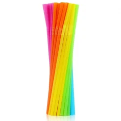 Słomki do picia łamane wielorazowe mix kolorów 500 szt 5x210 mm
