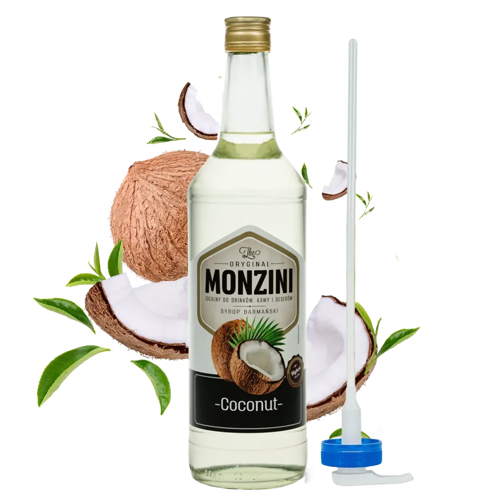Syrop barmański do drinków KOKOSOWY 1000 ml z pompką