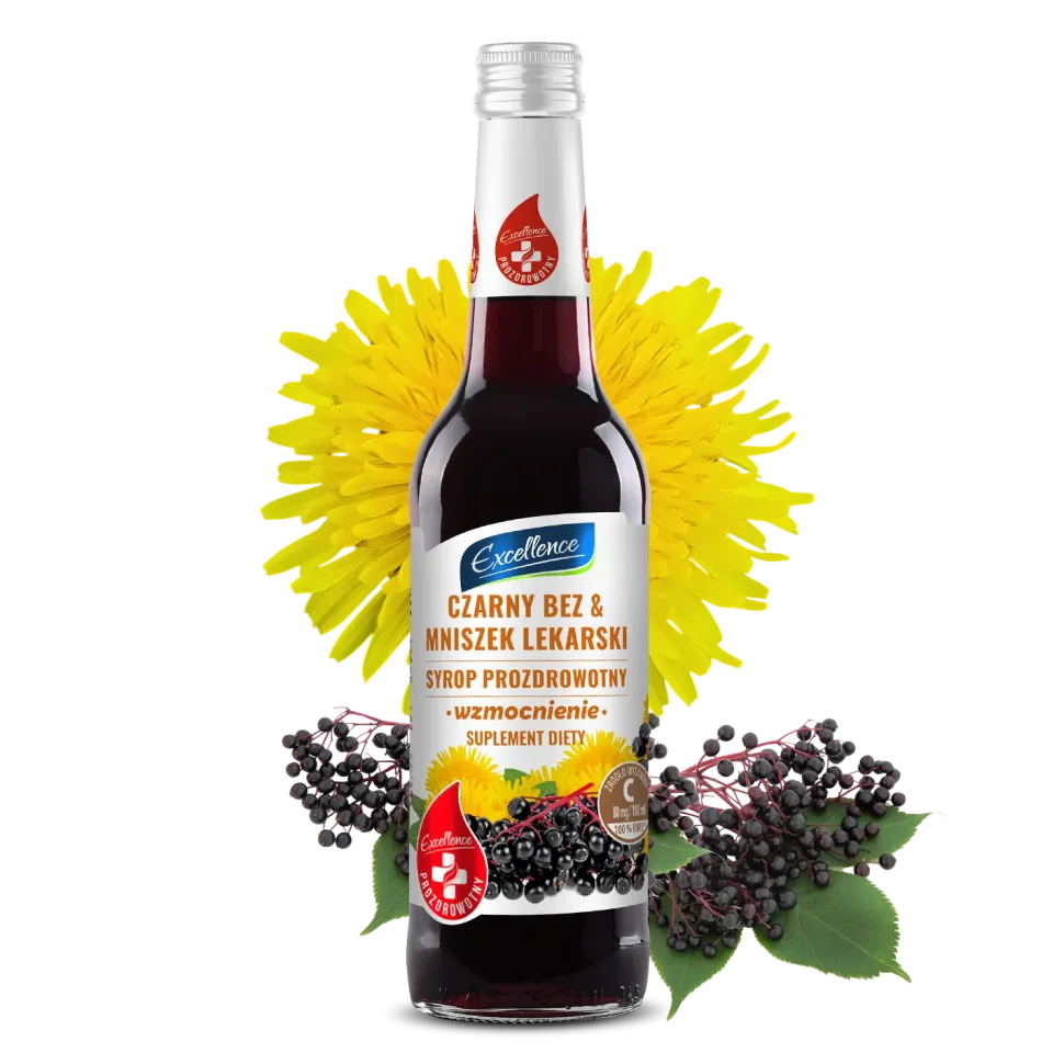 Syrop CZARNY BEZ i MNISZEK LEKARSKI 320 ml WZMOCNIENIE z WITAMINĄ C