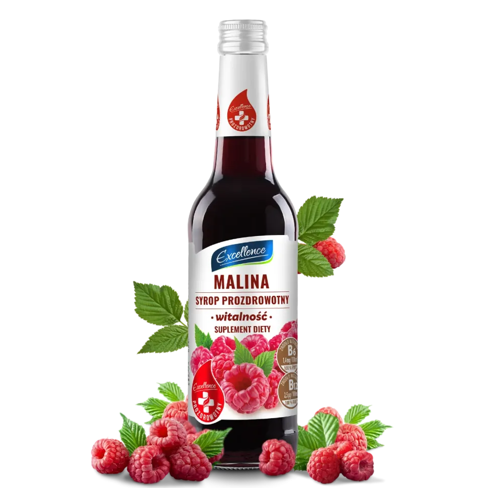 Syrop MALINOWY 320 ml WITALNOŚĆ z WITAMINAMI B6 i B12