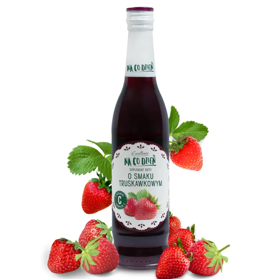 Syrop o smaku TRUSKAWKOWYM 430 ml z WITAMINĄ C