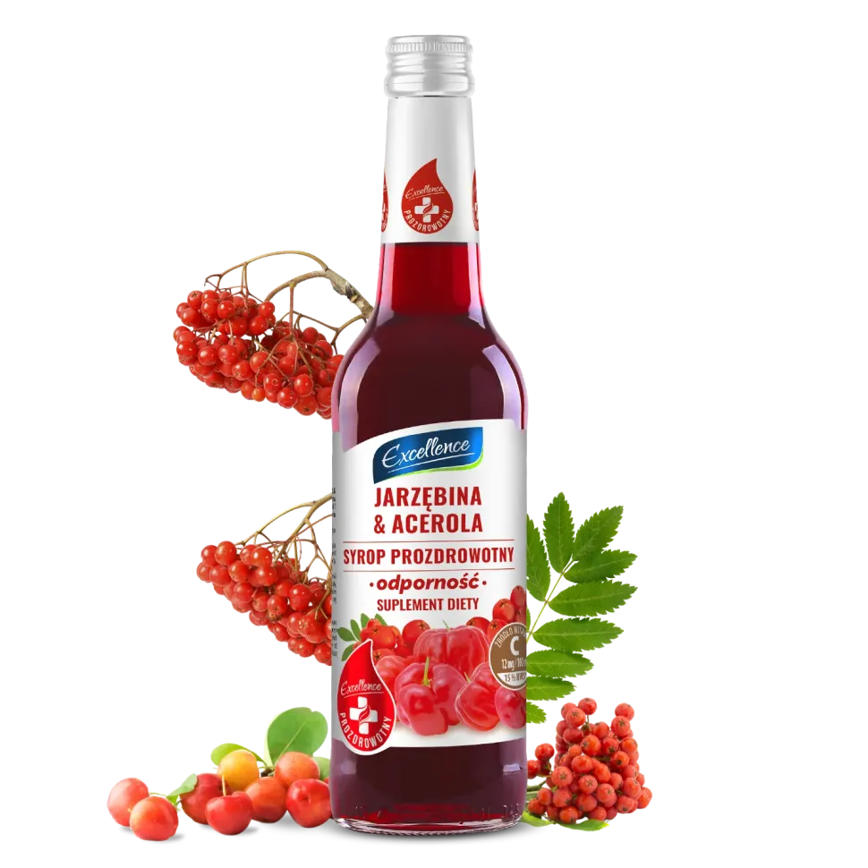Syrop owocowy z JARZĘBINA SOK Z ACEROLI 320 ml ODPORNOŚĆ