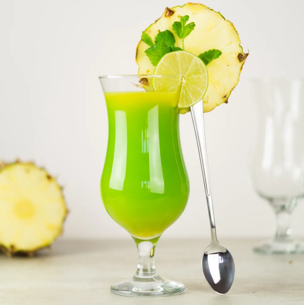 Szklanki do drinków, koktajli, zestaw 6 szklanek i 6 łyżeczek
