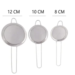 Zestaw 3 sitek do herbaty, sitko kuchenne średnice 12, 10 i 8 cm