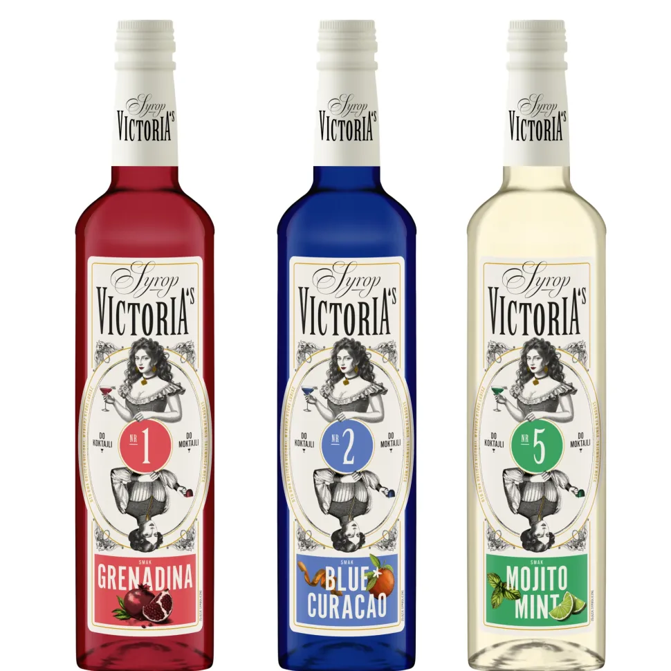 Zestaw 3 syropów Blue Curacao, Grenadina, Mojito Mint 3 x 490 ml