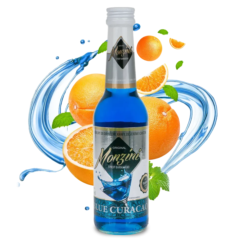 Zestaw 3 syropów do drinków Mojito, Grenadina, Blue Curacao 320 ml x 3 z książką PROSTE DRINKI i miarką 50 i 25 ml