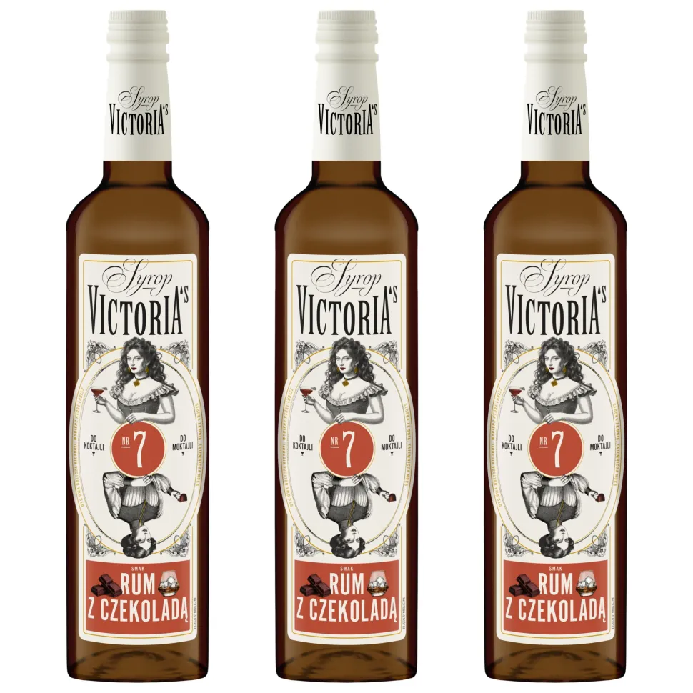 Zestaw 3 x Syrop RUM Z CZEKOLADĄ do drinków 490 ml